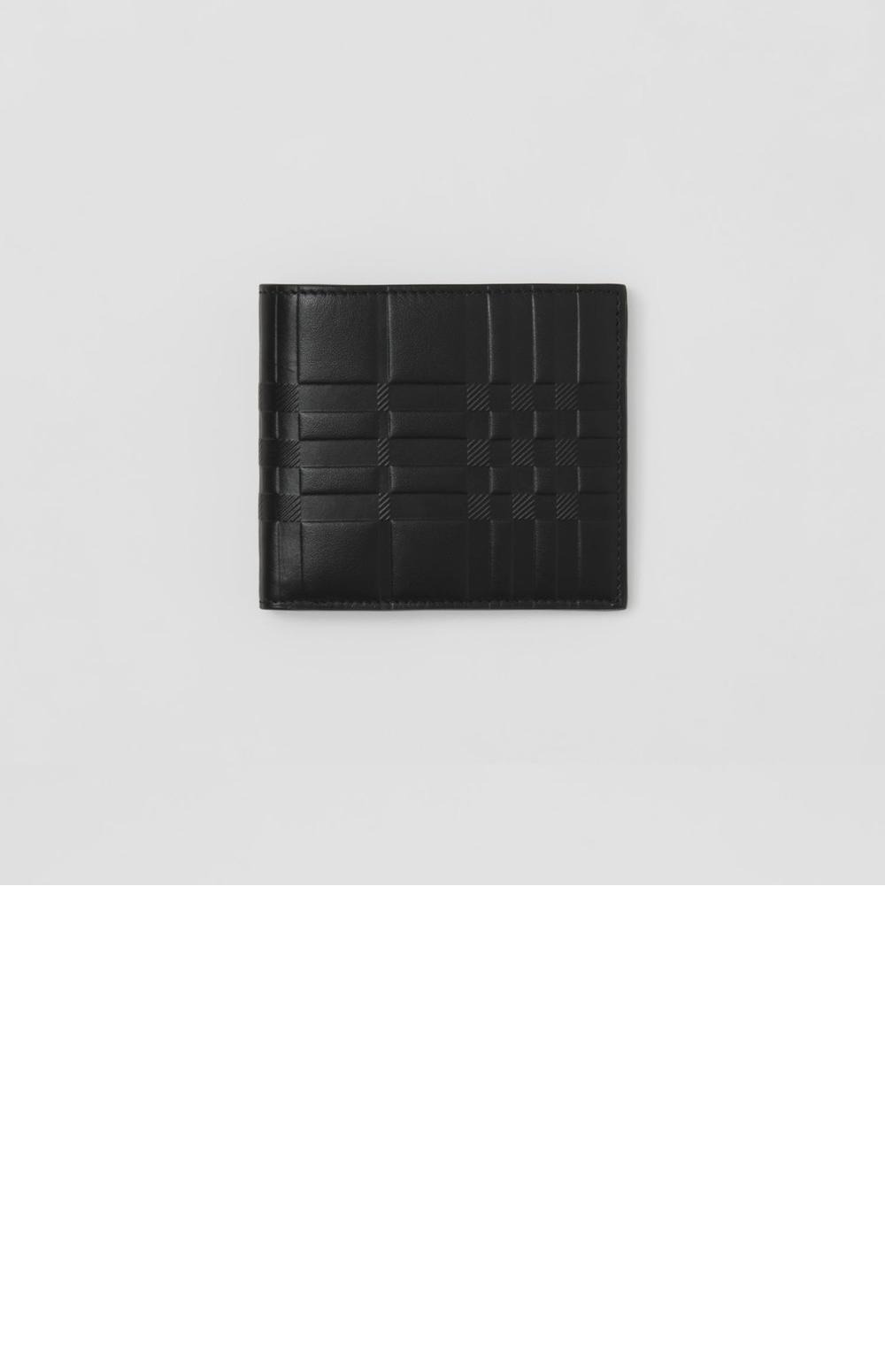 체크 엠보 가죽 2단 머니클립 80493141 > Bifold Wallet - 반지갑