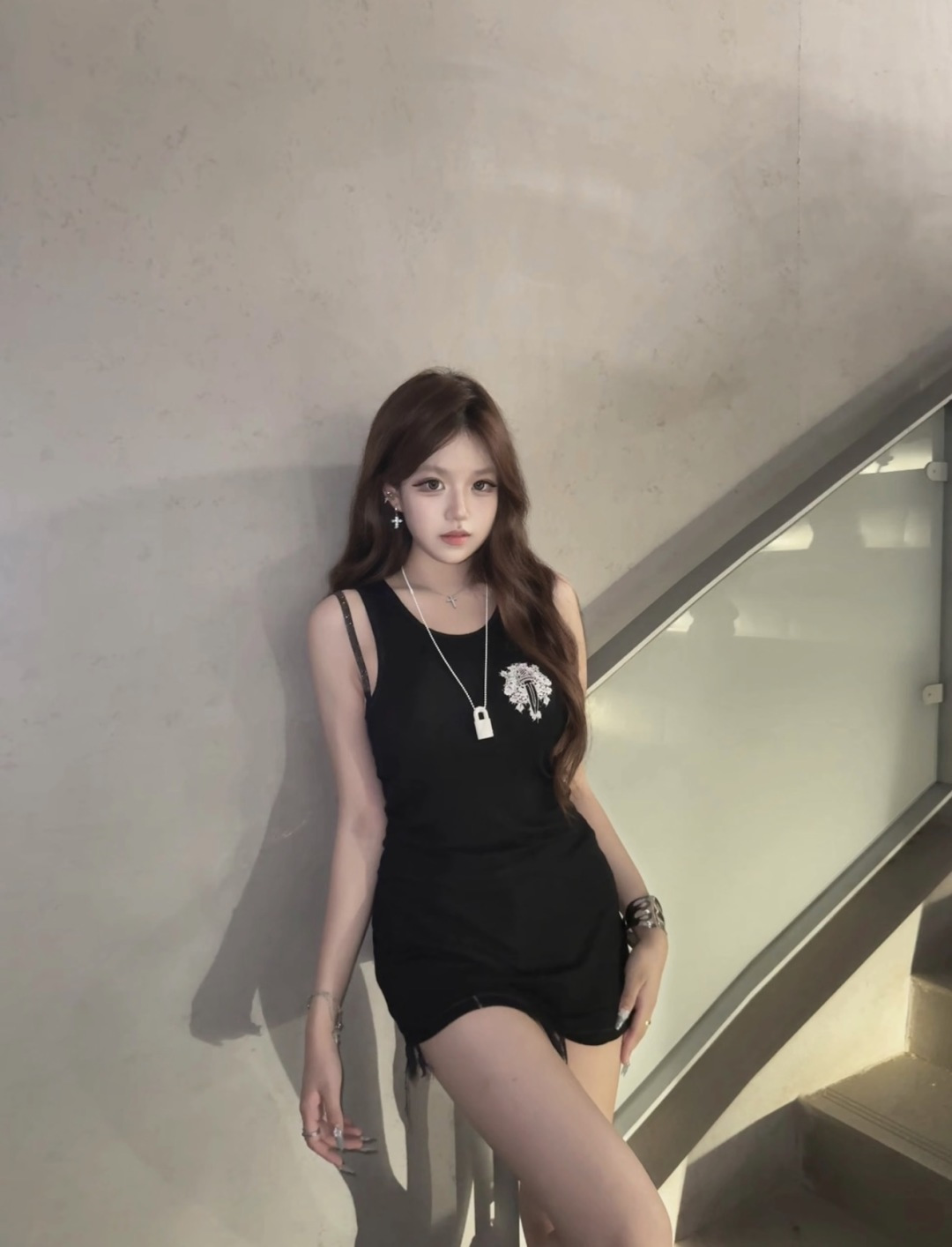 뉴욕 한정판 대거 바인 프린트 베스트