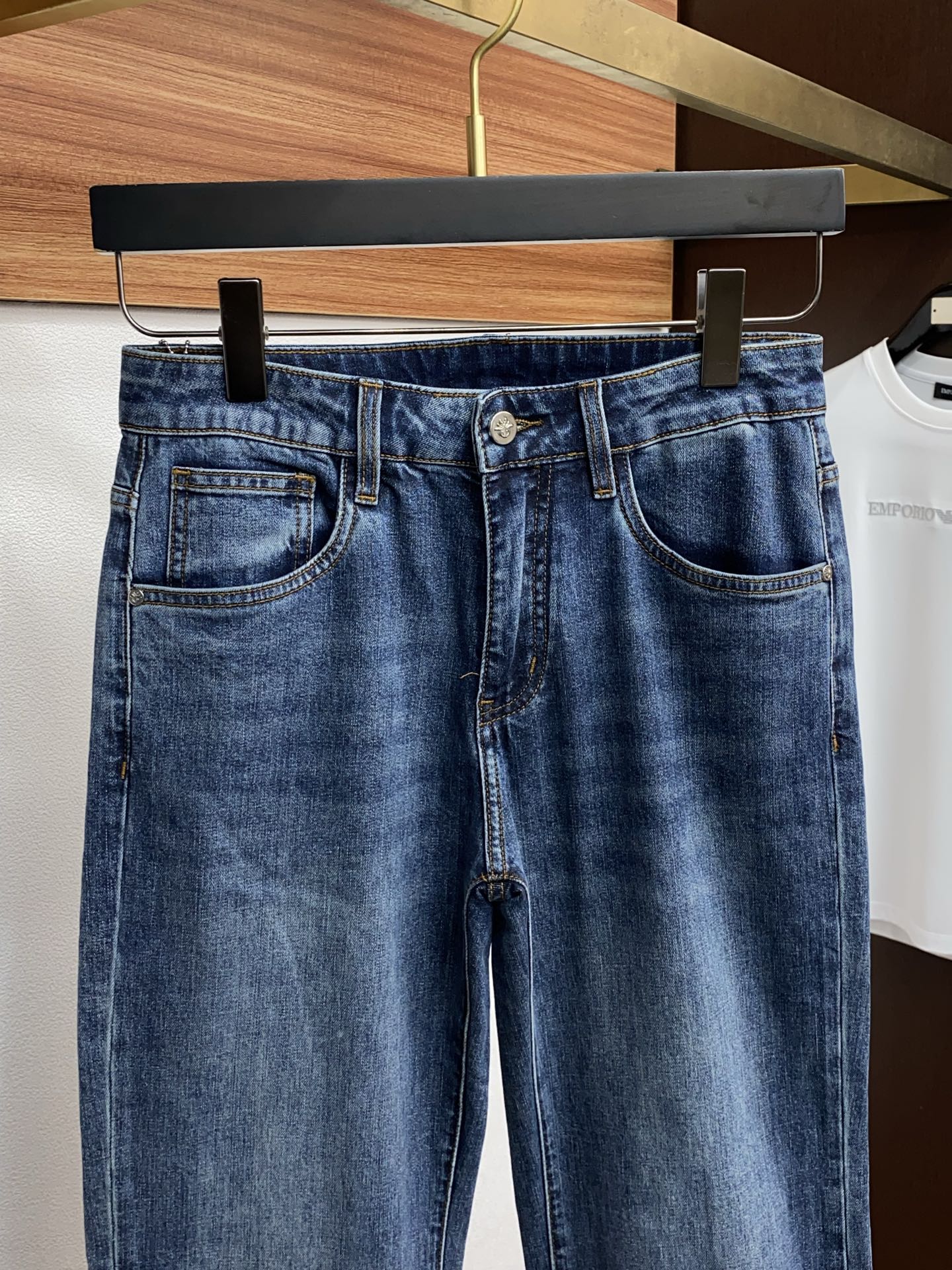 남성 슬림핏 데님 캐주얼 팬츠