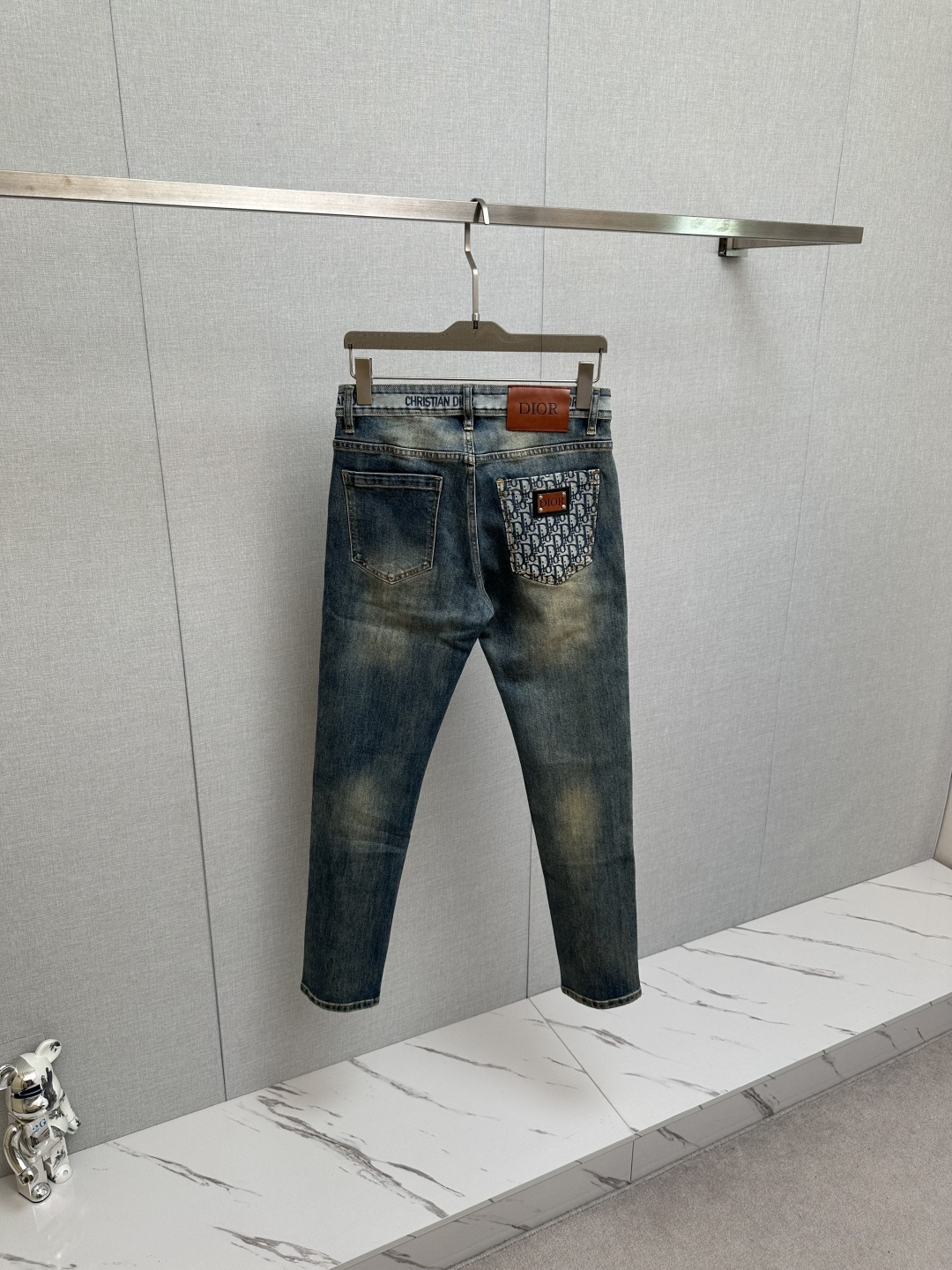 레터링 로고 프린트 워싱 데님 팬츠