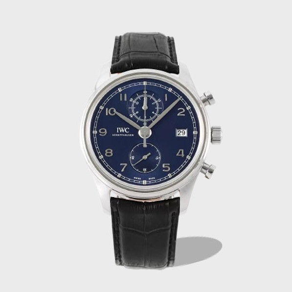 포르투기저 크로노그래프 클래식 청판 가죽 스트랩 / APS IW390303 / 42mm / Cal.89361 크로노그래프 기계식 무브먼트