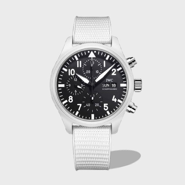 파일럿 크로노그래프 탑건 블랙 다이얼 레이크 타호 스페셜 에디션 / TW IW389105 / 44mm / 크기 44mm 두께 15.7mm, Cal.7750 무브