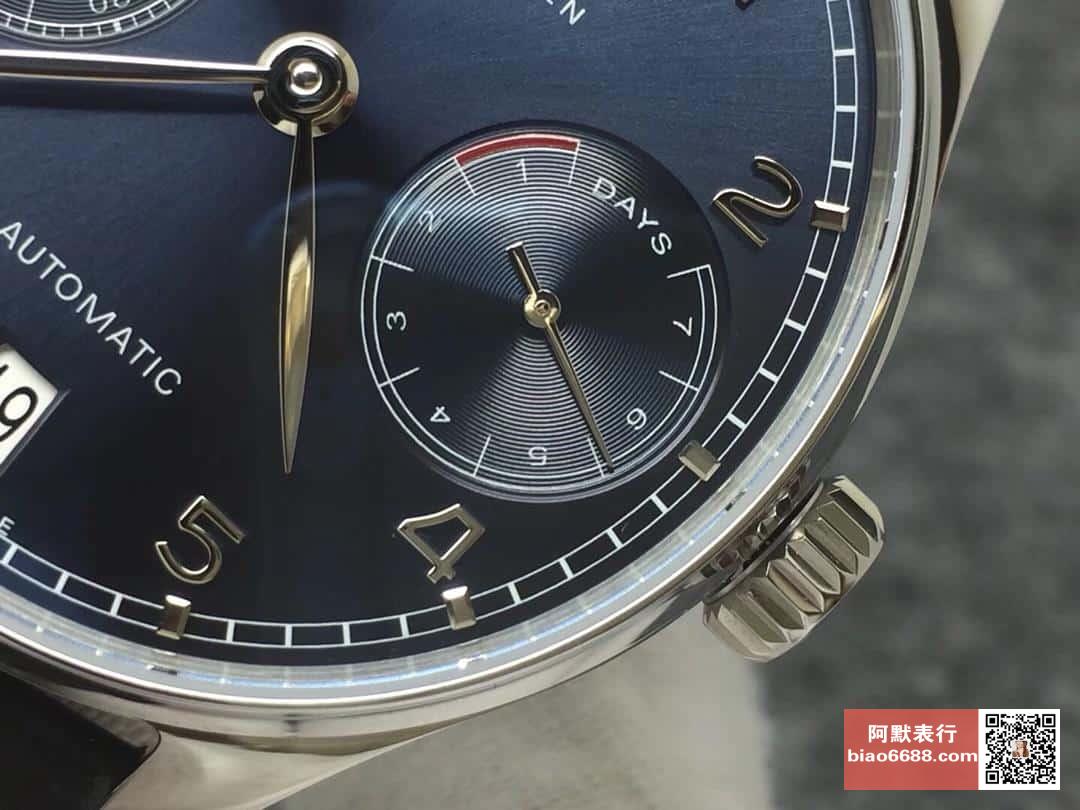 포르투기저 세븐데이즈 스틸 블루 다이얼 레더 스트랩 / ZF IW500710 / 42mm / 크기 42mm Cal.51011 무브