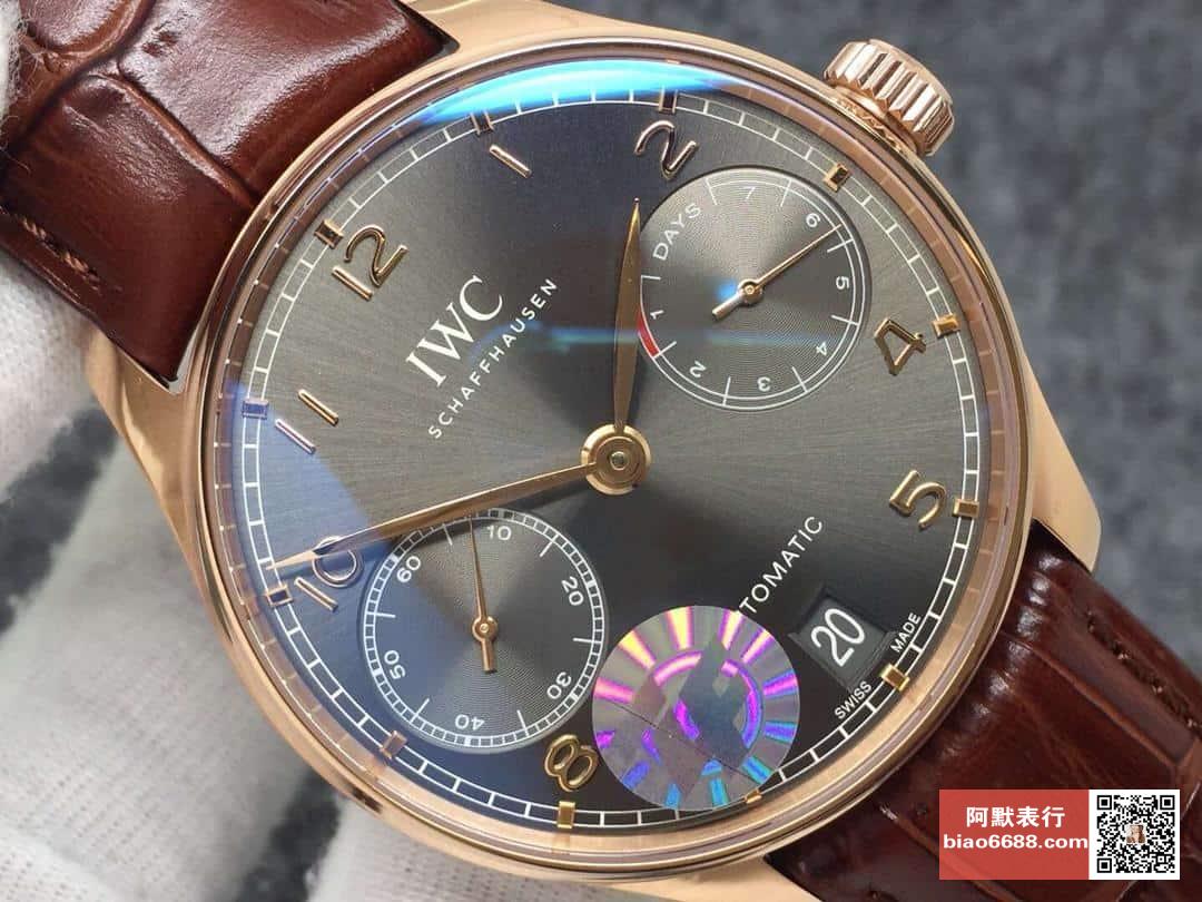 포르투기저 세븐데이즈 로즈골드 블랙 다이얼 레더 스트랩 / ZF IW500125 / 42mm / 크기 42mm Cal.51011 무브
