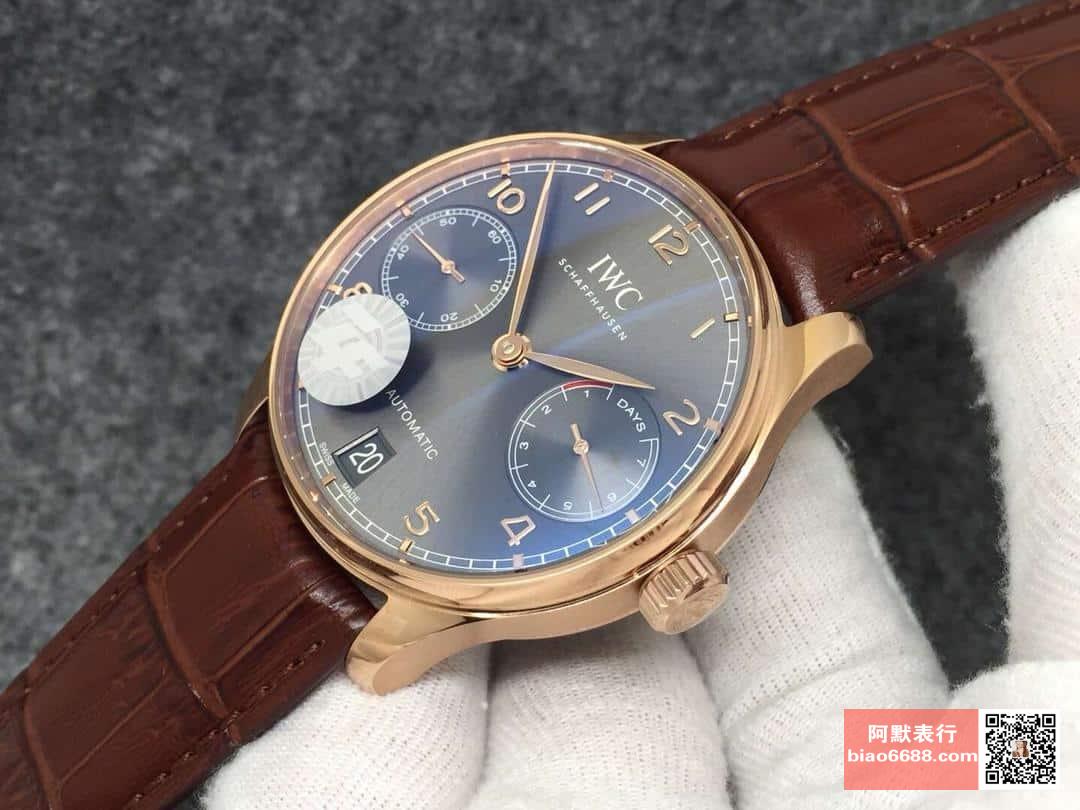 포르투기저 세븐데이즈 로즈골드 블랙 다이얼 레더 스트랩 / ZF IW500125 / 42mm / 크기 42mm Cal.51011 무브