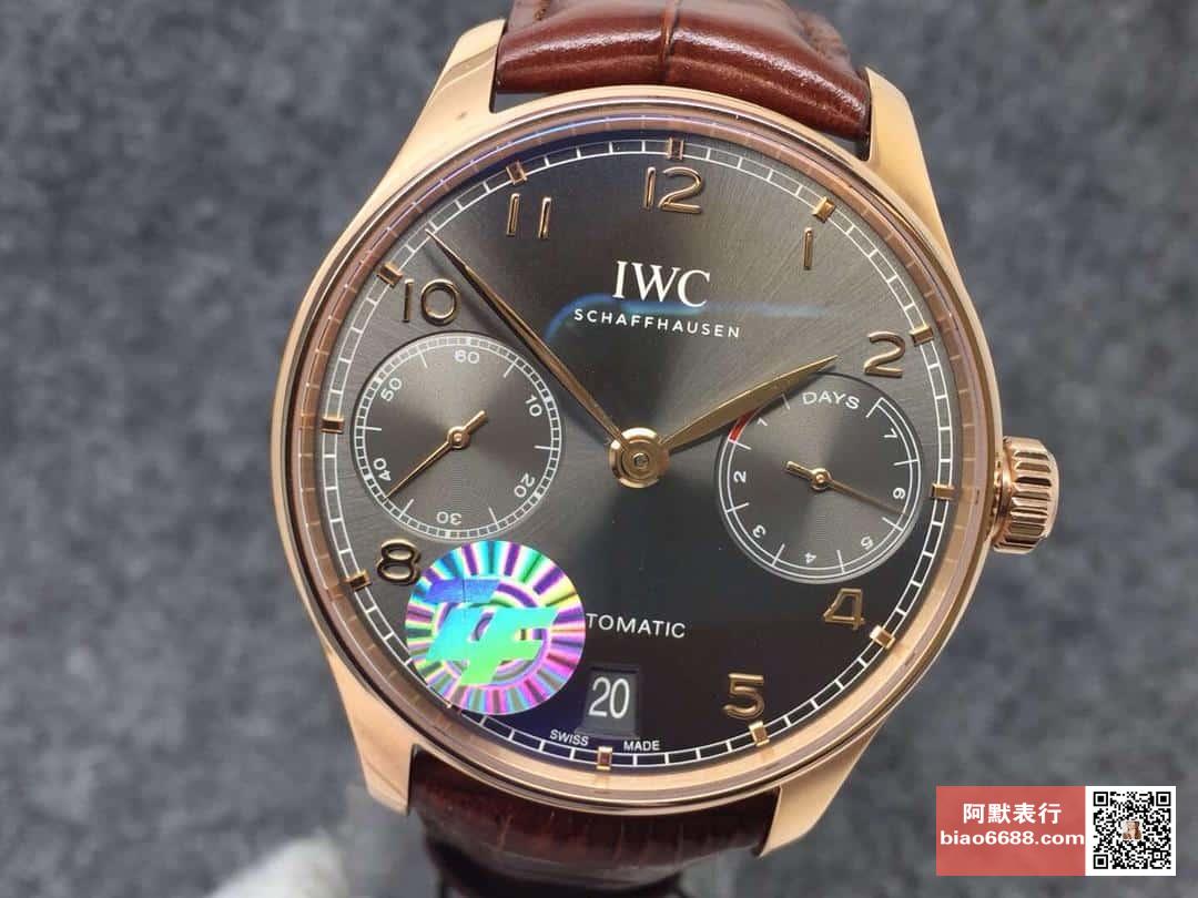 포르투기저 세븐데이즈 로즈골드 블랙 다이얼 레더 스트랩 / ZF IW500125 / 42mm / 크기 42mm Cal.51011 무브