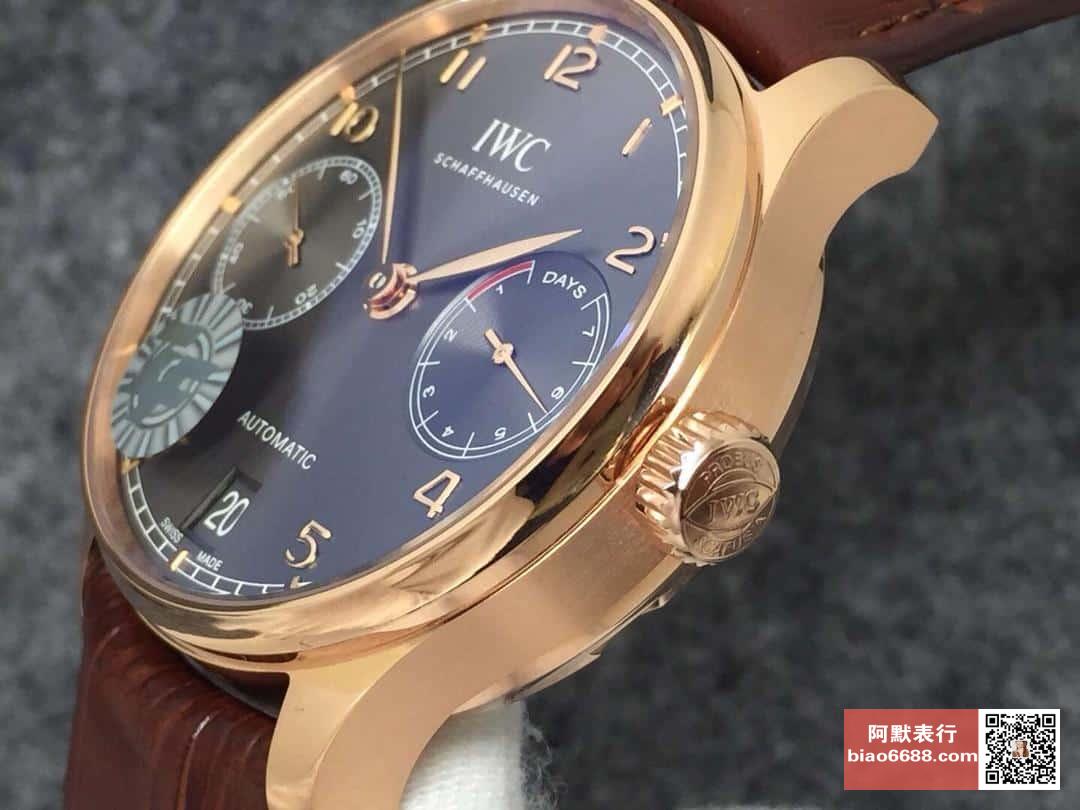 포르투기저 세븐데이즈 로즈골드 블랙 다이얼 레더 스트랩 / ZF IW500125 / 42mm / 크기 42mm Cal.51011 무브