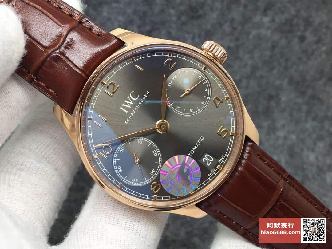 포르투기저 세븐데이즈 로즈골드 블랙 다이얼 레더 스트랩 / ZF IW500125 / 42mm / 크기 42mm Cal.51011 무브