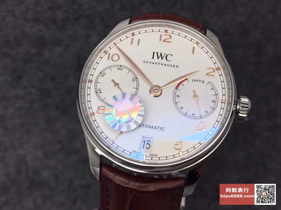 포르투기저 세븐데이즈 스틸 화이트 다이얼 레더 스트랩 / ZF IW500704 / 42mm / 크기 42mm Cal.51011 무브