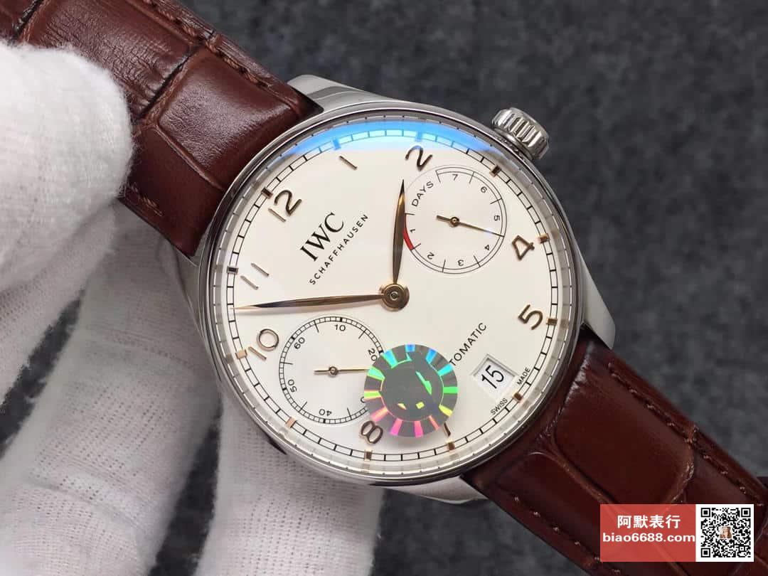 포르투기저 세븐데이즈 스틸 화이트 다이얼 레더 스트랩 / ZF IW500704 / 42mm / 크기 42mm Cal.51011 무브