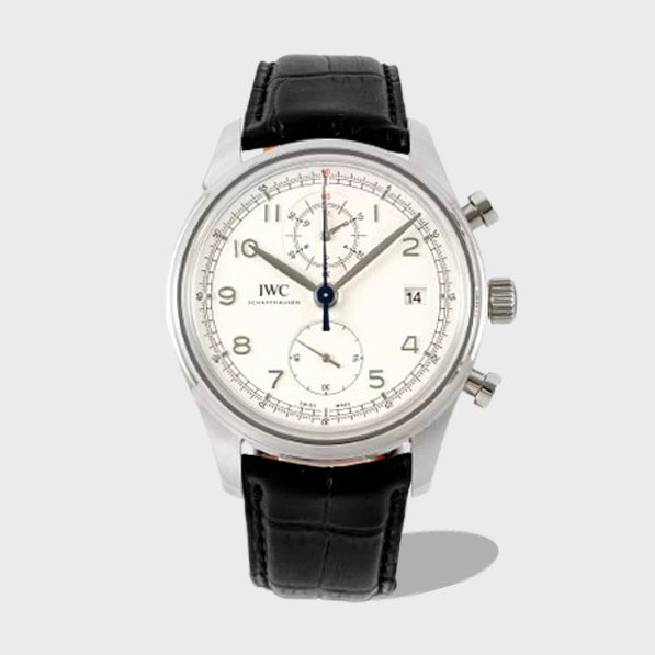 포르투기저 크로노그래즈 화이트 다이얼 가죽 스트랩 / APS IW390403 / 42mm / Cal.89361 크로노그래프 기계식 무브먼트