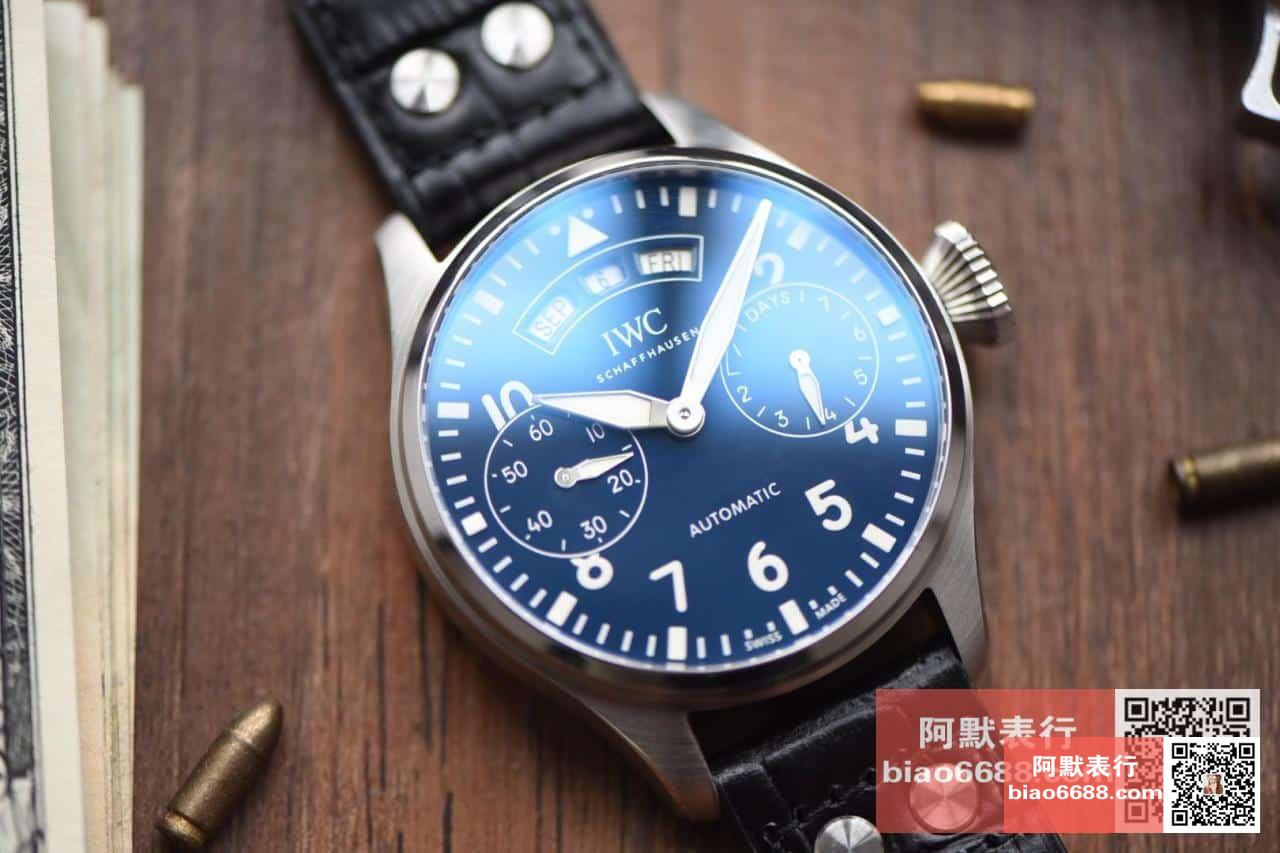빅 파일럿 애뉴얼 캘린더 \"150주년\" 스페셜 에디션 블루 다이얼 레더 스트랩 / YL IW502708 / 46mm / 크기 46mm ,cal.52850 자동 기계식 무브먼트