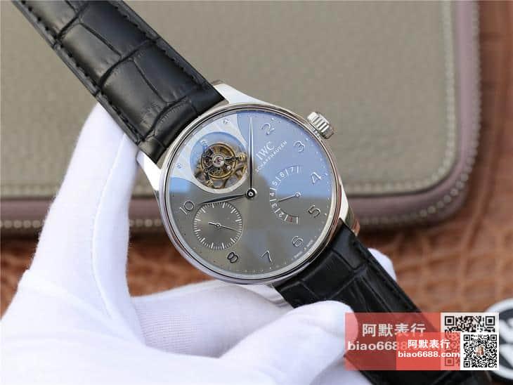 포르투기저 레트로그레이드 투르비옹 화이트 다이얼 레더 스트랩 / ZF IW504207 / 44mm / 크기 44mm , 스위스 ETA 자동 복잡 투르비용 무브먼트
