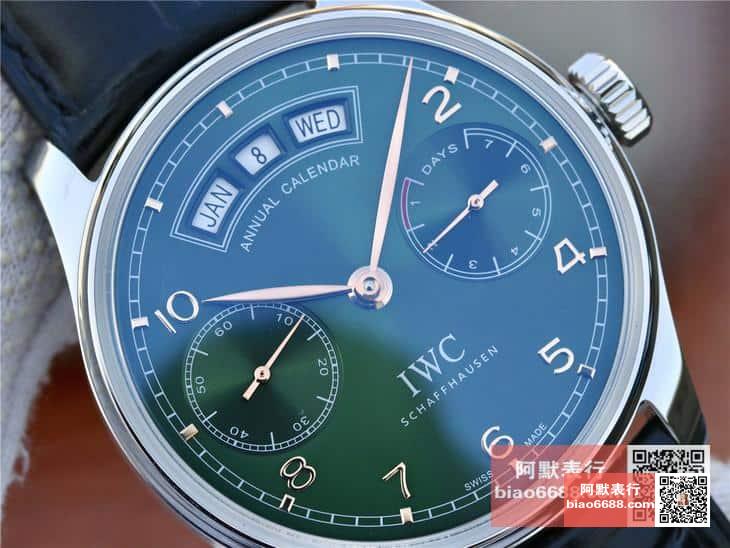 포르투기저 퍼페츄얼 캘린더 그린 다이얼 레더 스트랩 / YL IW503510 / 44mm / 크기 44mm 두께 14mm , cal 52850 무브먼트