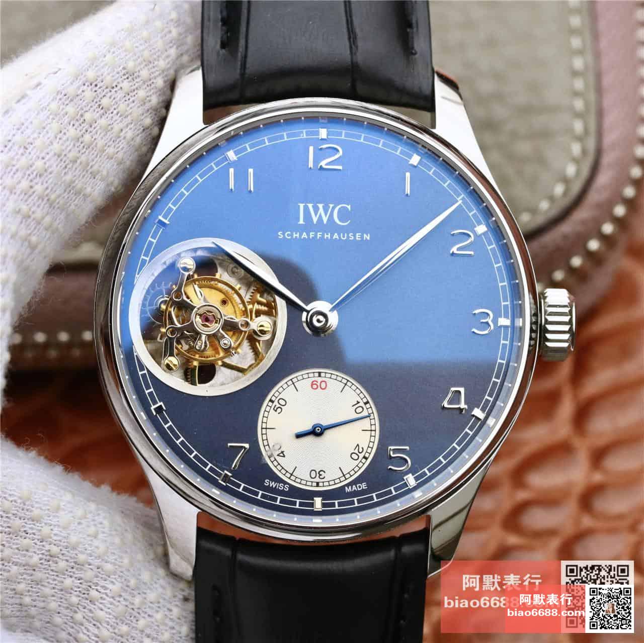 포르투기저 투르비옹 레이싱그레이 다이얼 레더 스트랩 / ZF IW5463 / 44mm / 크기 44mm 두께 15.5mm ,아시아 플라잉 투르비용 무브먼트