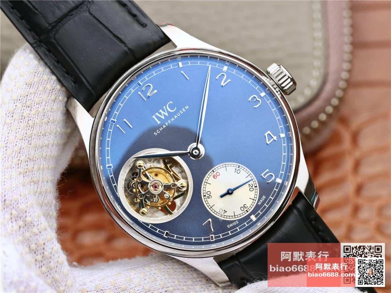 포르투기저 투르비옹 레이싱그레이 다이얼 레더 스트랩 / ZF IW5463 / 44mm / 크기 44mm 두께 15.5mm ,아시아 플라잉 투르비용 무브먼트