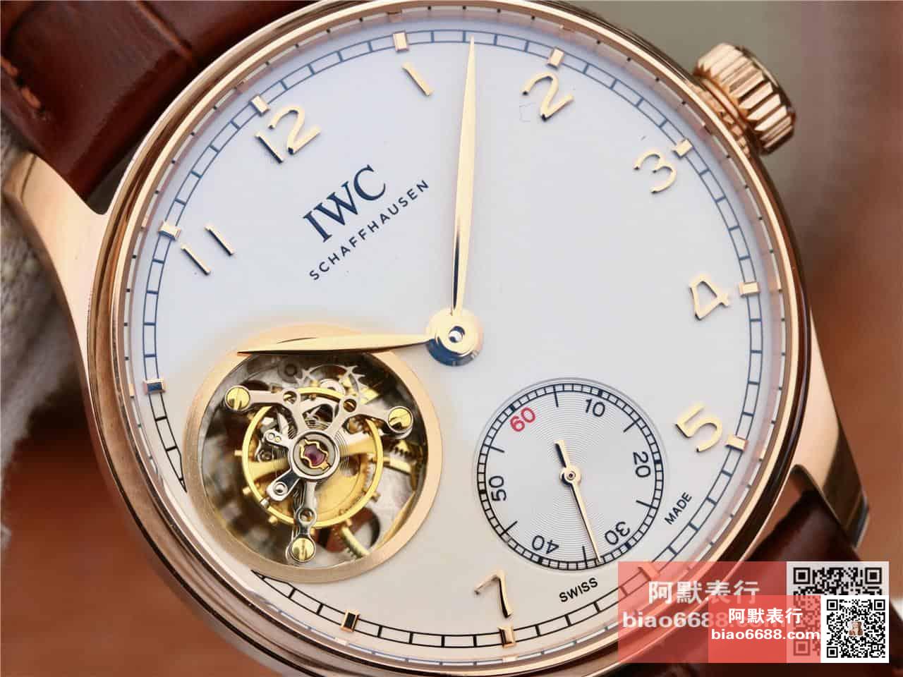 포르투기저 투르비옹 로즈골드 화이트 다이얼 레더 스트랩 / ZF IW5463 / 44mm / 크기 44mm 두께 15.5mm ,아시아 플라잉 투르비용 무브먼트