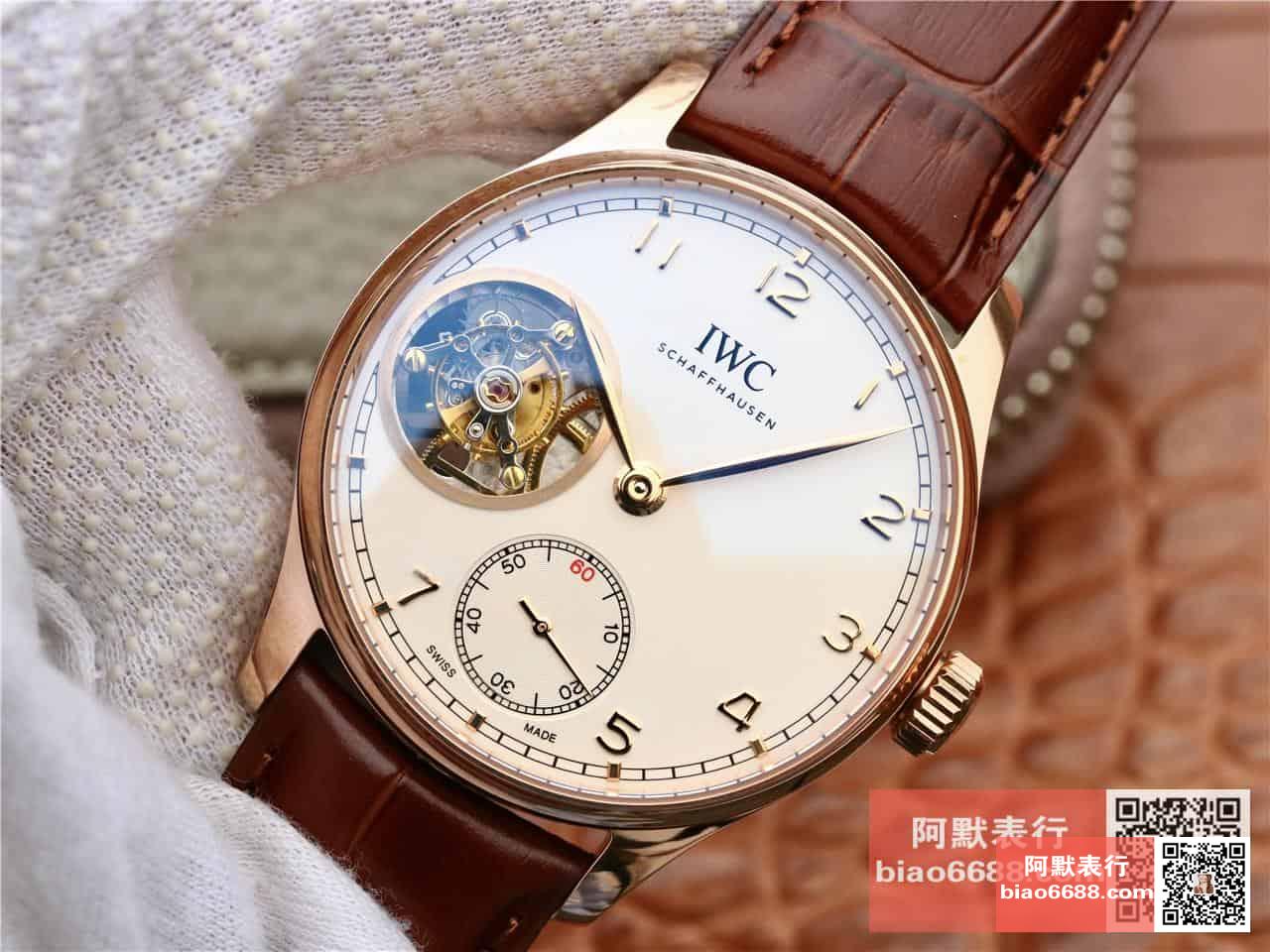 포르투기저 투르비옹 로즈골드 화이트 다이얼 레더 스트랩 / ZF IW5463 / 44mm / 크기 44mm 두께 15.5mm ,아시아 플라잉 투르비용 무브먼트