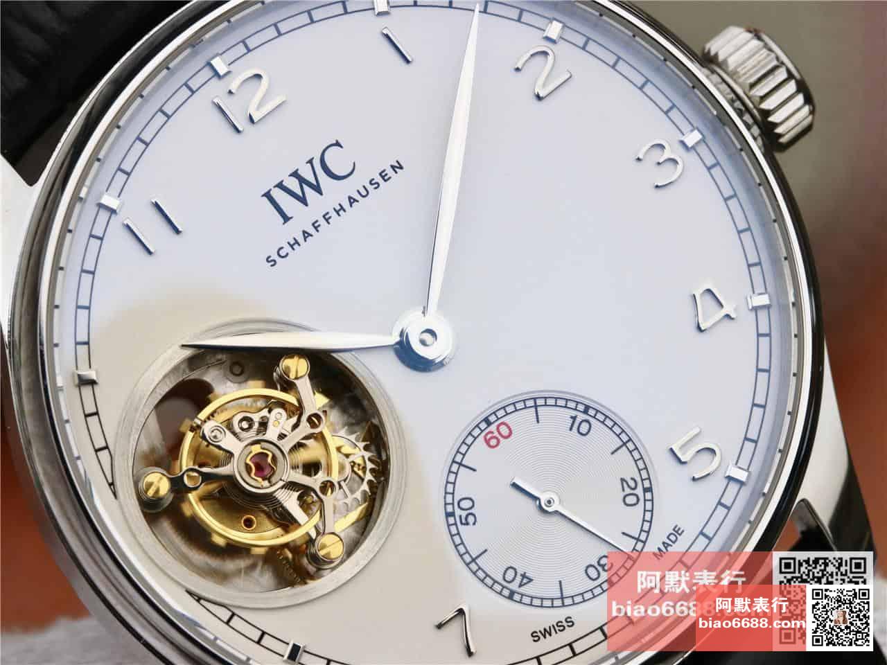 포르투기저 투르비옹 화이트 다이얼 레더 스트랩 / ZF IW5463 / 44mm / 크기 44mm 두께 15.5mm ,아시아 플라잉 투르비용 무브먼트