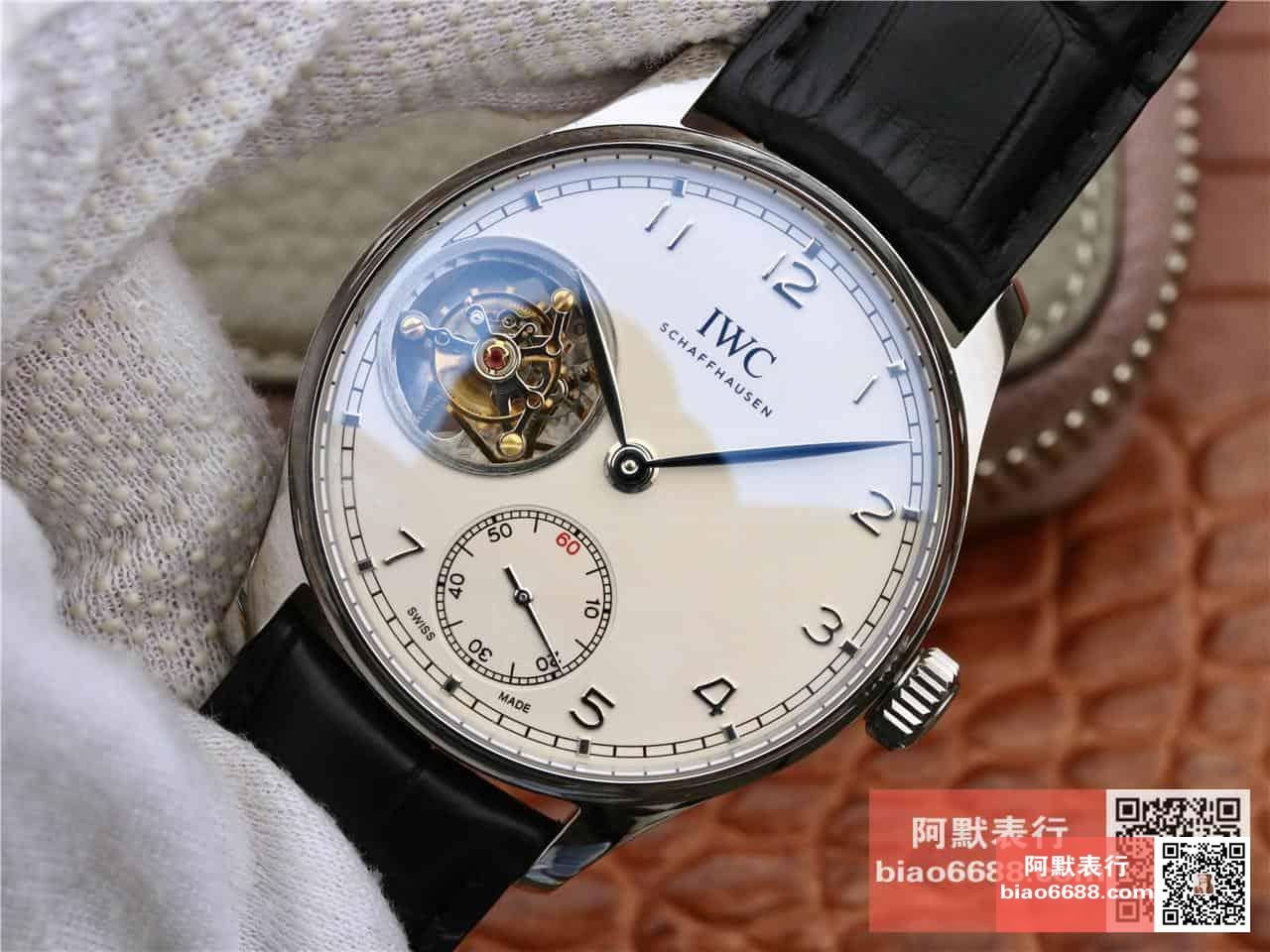 포르투기저 투르비옹 화이트 다이얼 레더 스트랩 / ZF IW5463 / 44mm / 크기 44mm 두께 15.5mm ,아시아 플라잉 투르비용 무브먼트