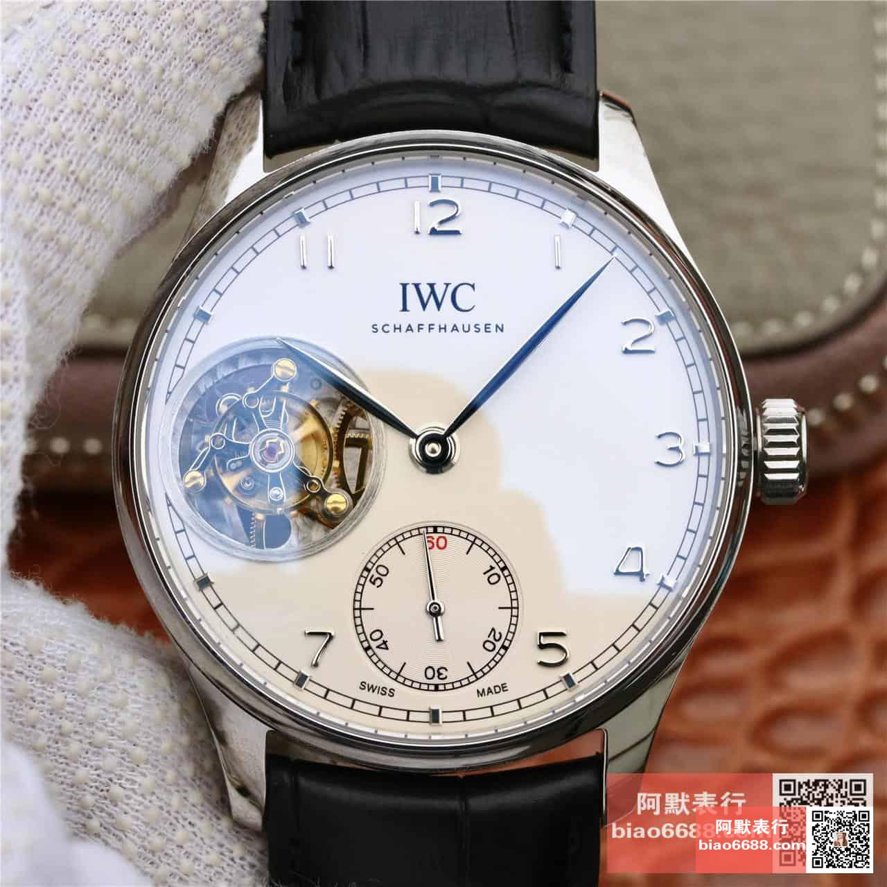 포르투기저 투르비옹 화이트 다이얼 레더 스트랩 / ZF IW5463 / 44mm / 크기 44mm 두께 15.5mm ,아시아 플라잉 투르비용 무브먼트
