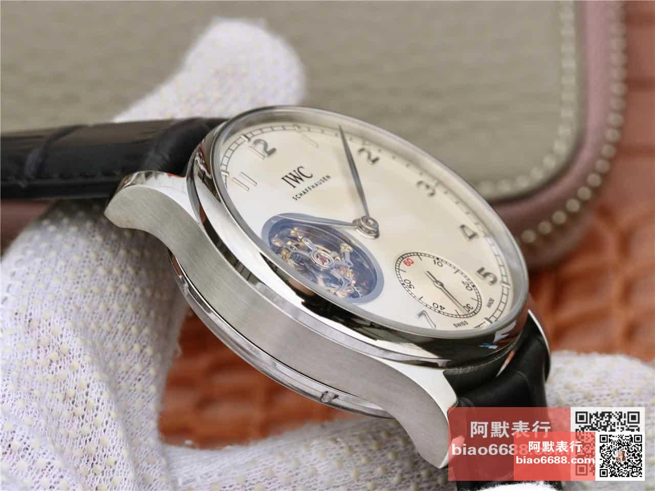포르투기저 투르비옹 화이트 다이얼 레더 스트랩 / ZF IW5463 / 44mm / 크기 44mm 두께 15.5mm ,아시아 플라잉 투르비용 무브먼트