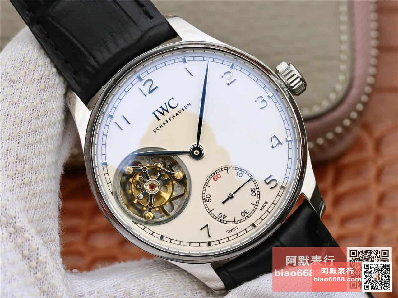 포르투기저 투르비옹 화이트 다이얼 레더 스트랩 / ZF IW5463 / 44mm / 크기 44mm 두께 15.5mm ,아시아 플라잉 투르비용 무브먼트