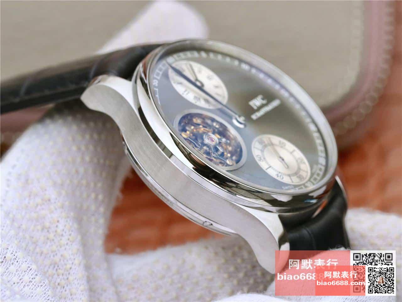 포르투기저 투르비옹 그레이/화이트 다이얼 레더 스트랩 / ZF IW5463 / 44mm / 크기 44mm 두께 15.5mm ,아시아 플라잉 투르비용 무브먼트