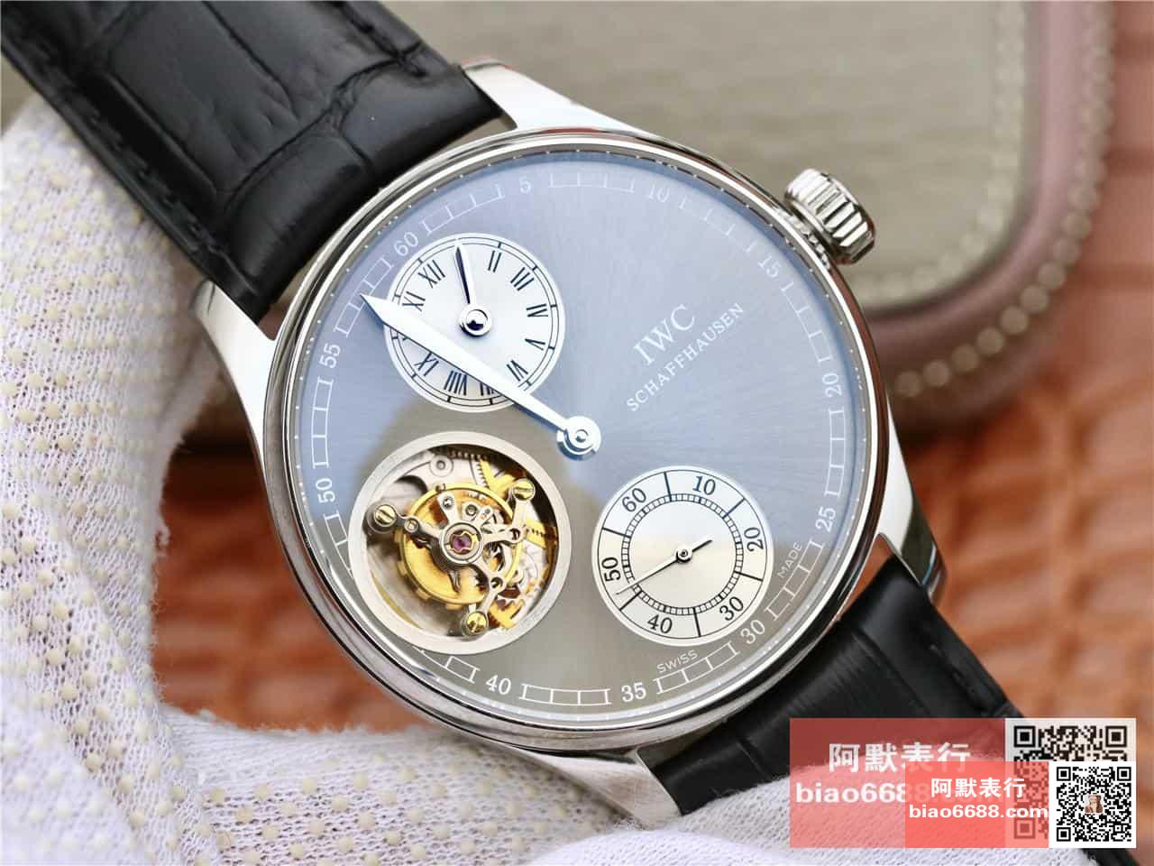 포르투기저 투르비옹 그레이/화이트 다이얼 레더 스트랩 / ZF IW5463 / 44mm / 크기 44mm 두께 15.5mm ,아시아 플라잉 투르비용 무브먼트