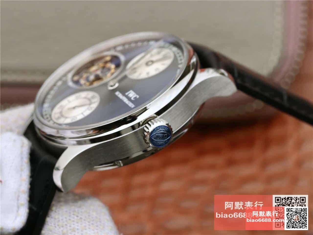 포르투기저 투르비옹 그레이/화이트 다이얼 레더 스트랩 / ZF IW5463 / 44mm / 크기 44mm 두께 15.5mm ,아시아 플라잉 투르비용 무브먼트