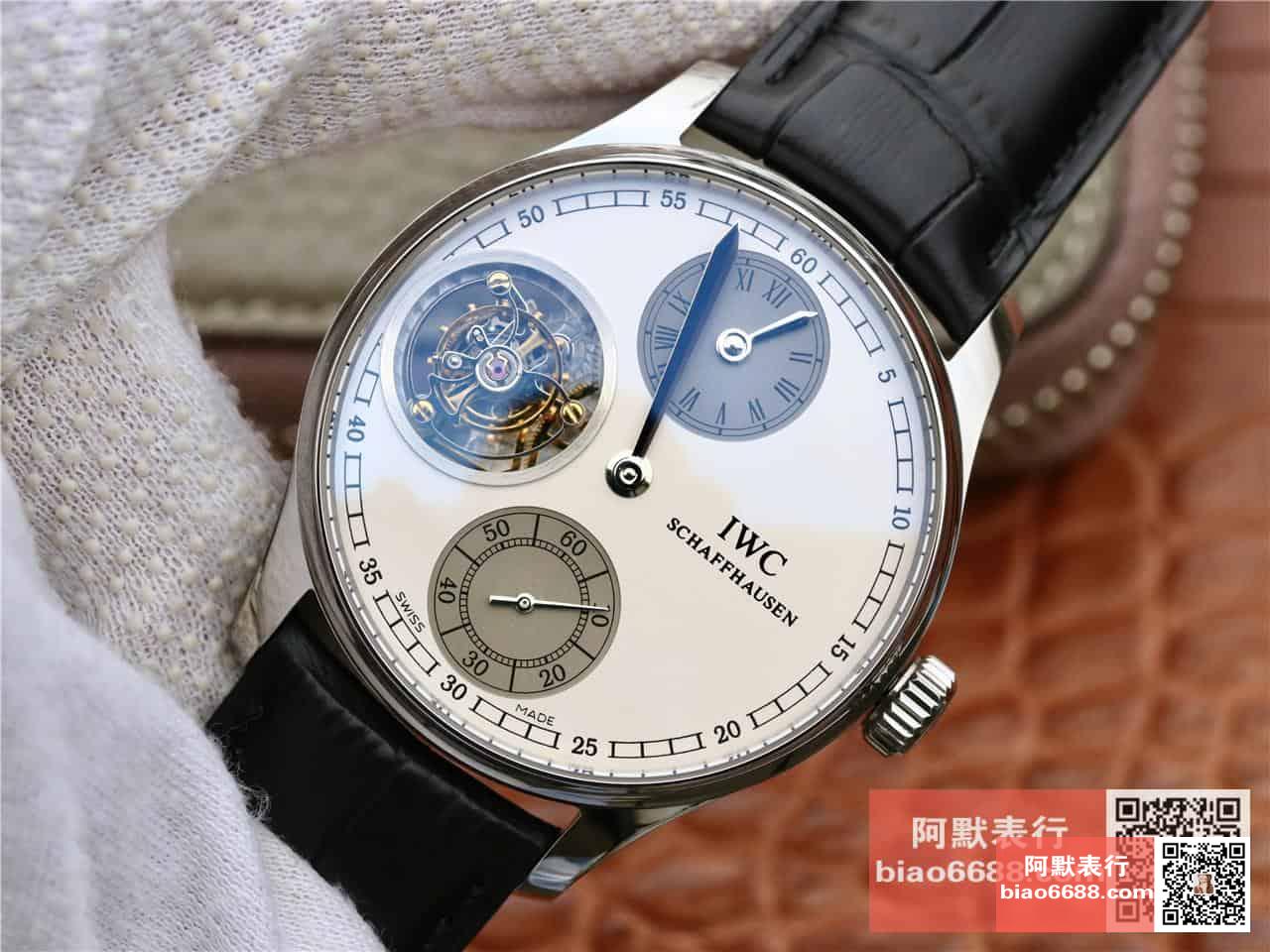 포르투기저 투르비옹 화이트/그레이 다이얼 레더 스트랩 / ZF IW5463 / 44mm / 크기 44mm 두께 15.5mm ,아시아 플라잉 투르비용 무브먼트