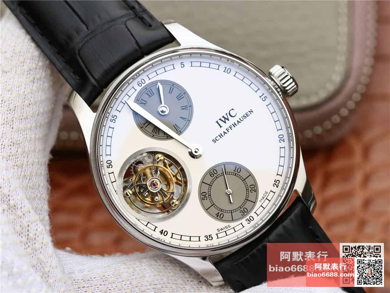 포르투기저 투르비옹 화이트/그레이 다이얼 레더 스트랩 / ZF IW5463 / 44mm / 크기 44mm 두께 15.5mm ,아시아 플라잉 투르비용 무브먼트