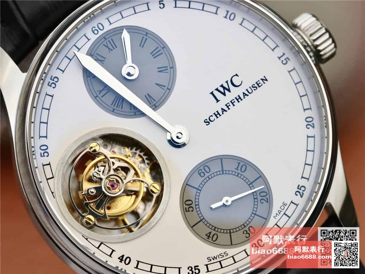 포르투기저 투르비옹 화이트/그레이 다이얼 레더 스트랩 / ZF IW5463 / 44mm / 크기 44mm 두께 15.5mm ,아시아 플라잉 투르비용 무브먼트