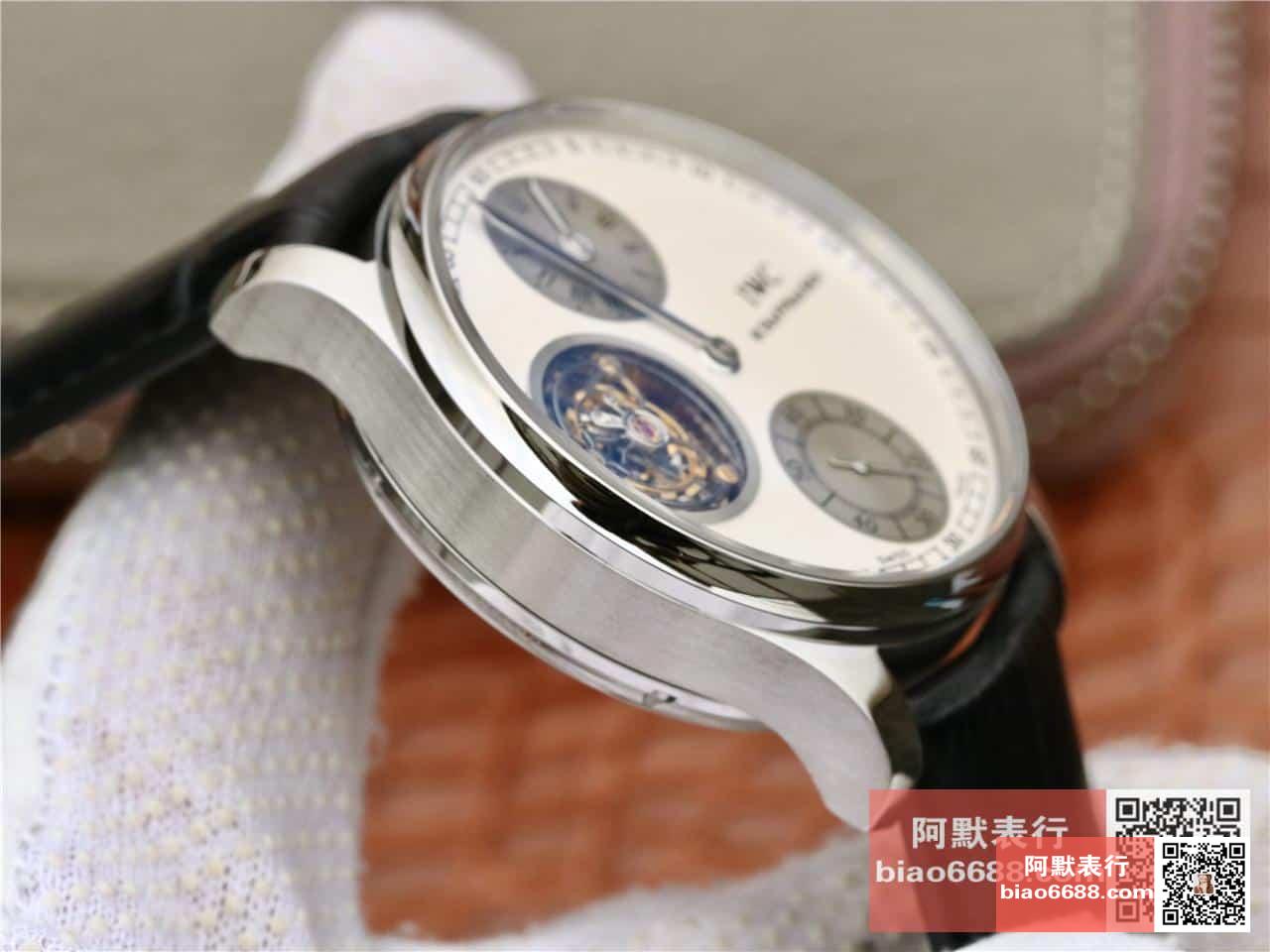 포르투기저 투르비옹 화이트/그레이 다이얼 레더 스트랩 / ZF IW5463 / 44mm / 크기 44mm 두께 15.5mm ,아시아 플라잉 투르비용 무브먼트