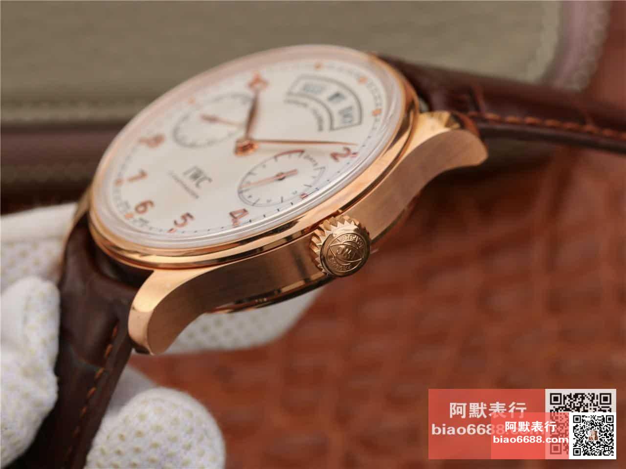포르투기저 애뉴얼 캘린더 로즈골드 화이트 다이얼 레더 스트랩 / YL IW503504 / 44.2mm / 크기 44.2mm 두께 15.3mm , IWC 칼리버 52850 클론 ETA 메커니즘