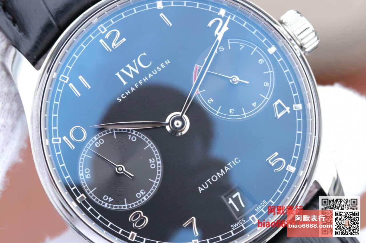 포르투기저 세븐데이즈 스틸 블랙 다이얼 레더 스트랩 / ZF IW500705 / 42.3mm / 크기 42.3mm 두께 14.5mm Cal.52010 무브먼트