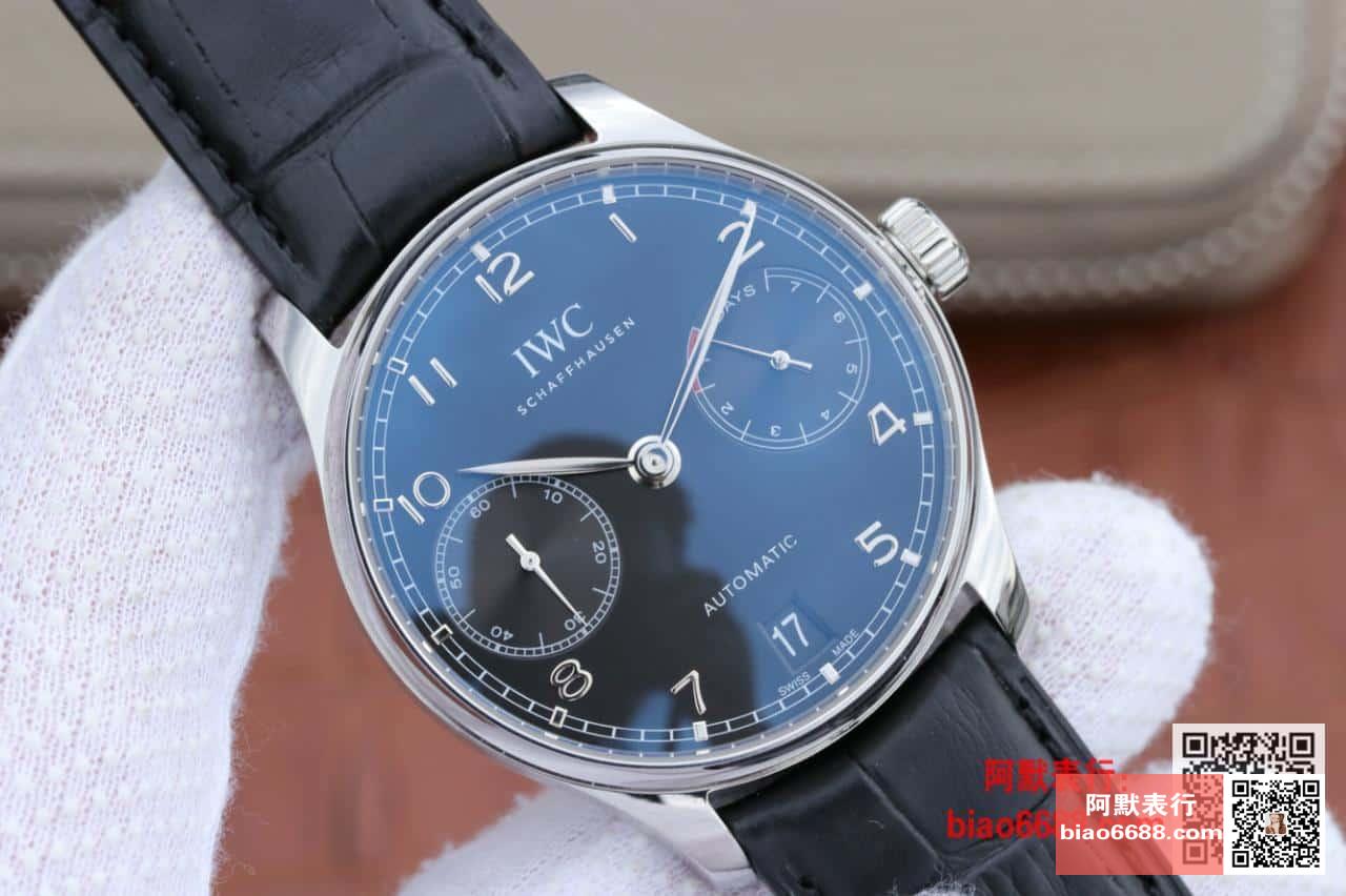 포르투기저 세븐데이즈 스틸 블랙 다이얼 레더 스트랩 / ZF IW500705 / 42.3mm / 크기 42.3mm 두께 14.5mm Cal.52010 무브먼트
