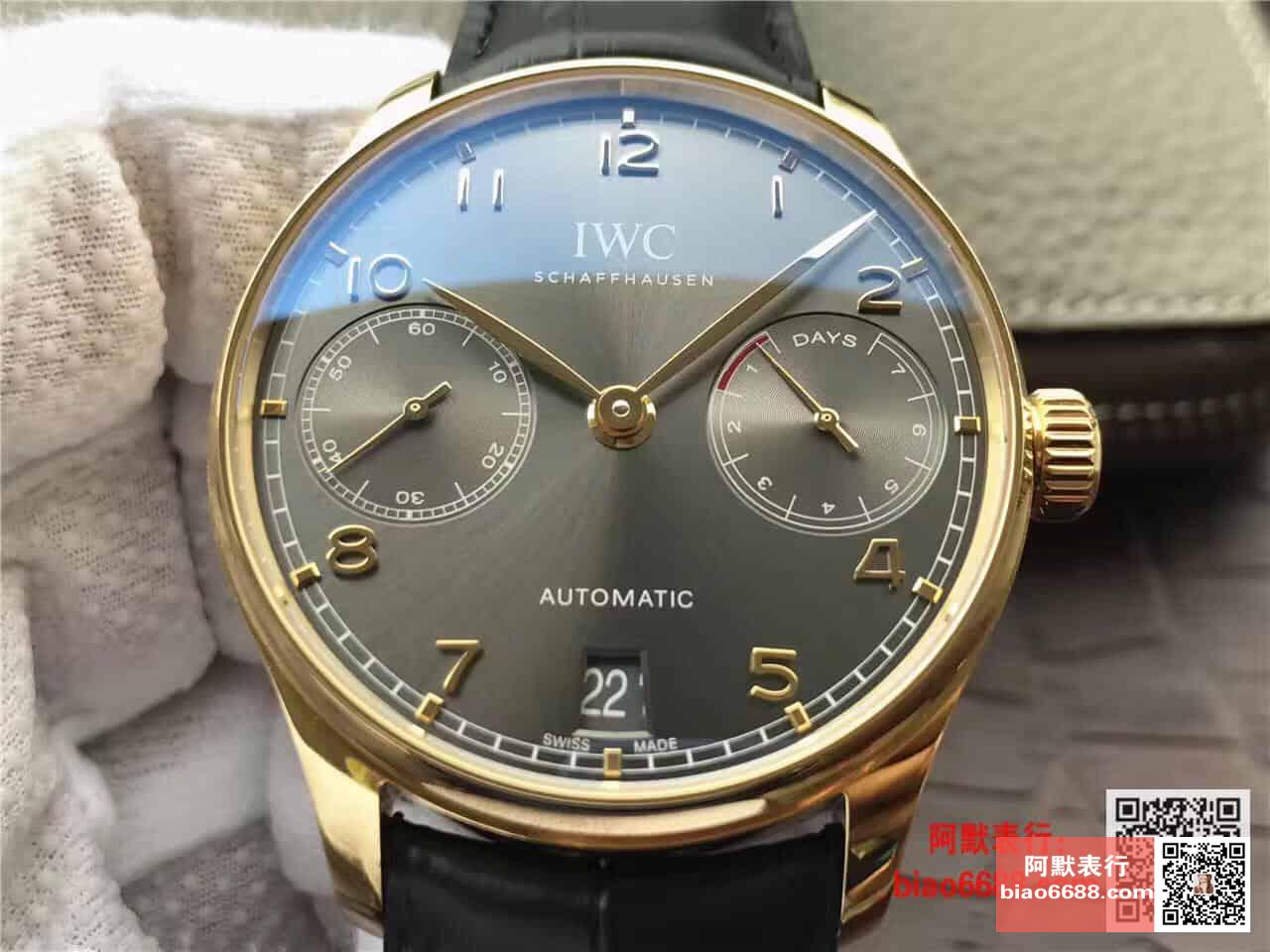 포르투기저 세븐데이즈 골드 그레이 다이얼 레더 스트랩 / ZF IW500101 / 42.3mm / 크기 42.3mm 두께 13.9mm Cal.51011 무브먼트