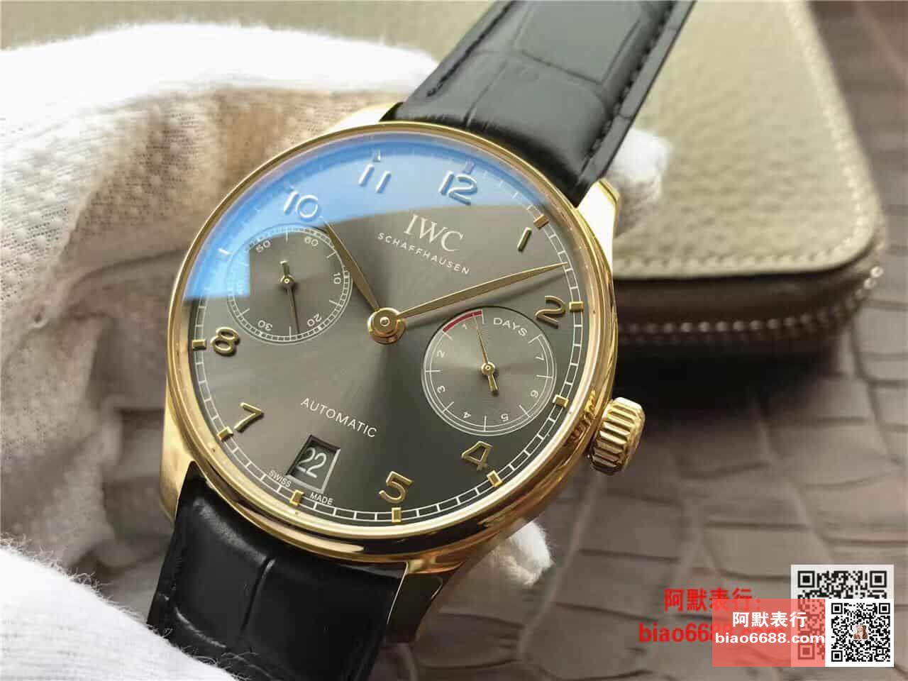 포르투기저 세븐데이즈 골드 그레이 다이얼 레더 스트랩 / ZF IW500101 / 42.3mm / 크기 42.3mm 두께 13.9mm Cal.51011 무브먼트