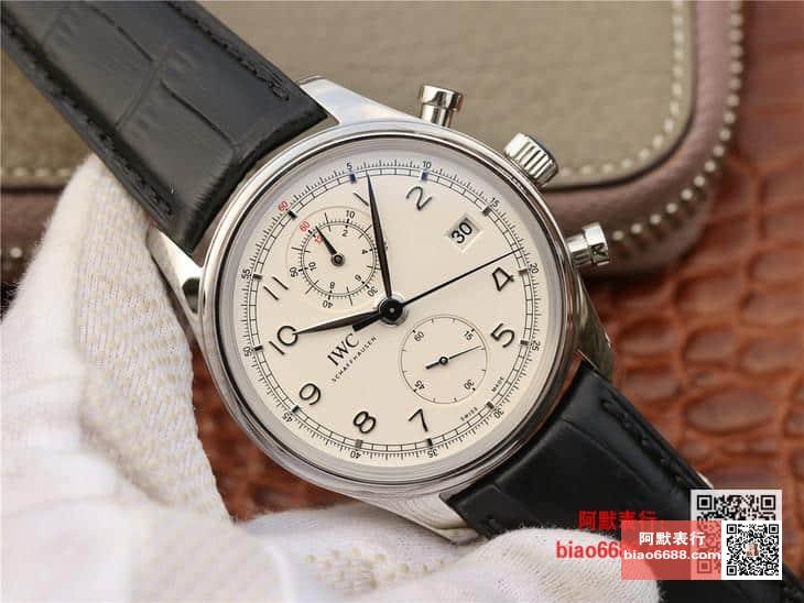 포르투기저 크로노그래프 클래식 화이트 다이얼 레더 스트랩 / ZF IW390403 / 42mm / 크기 42mm 두께 13.5mm Cal.89361 무브먼트