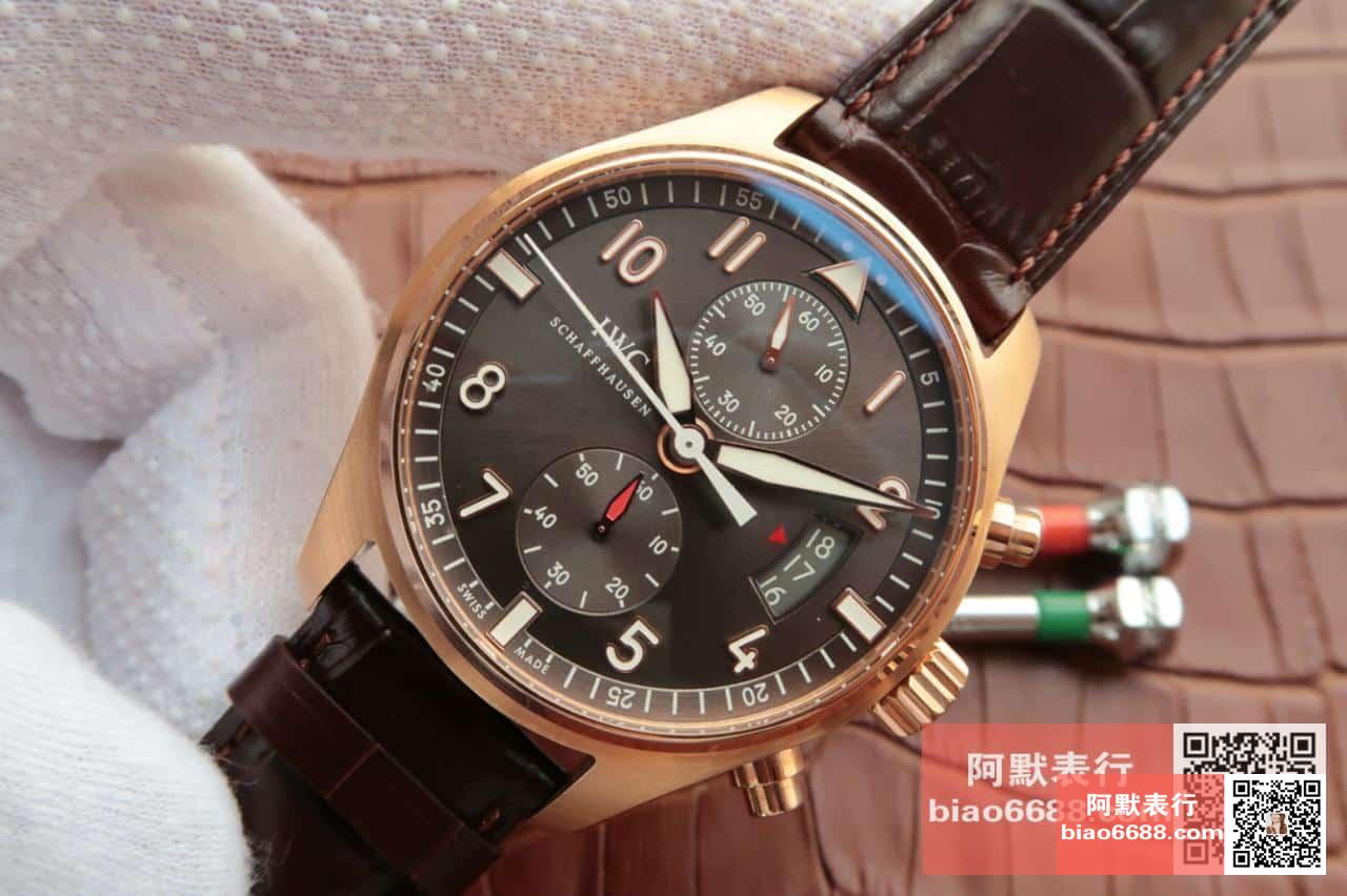 포르토피노 크로노그래프 로즈골드 브라운 다이얼 레더 스트랩 / ZF IW387802 / 43mm / 크기 43mm Cal.7750 무브먼트