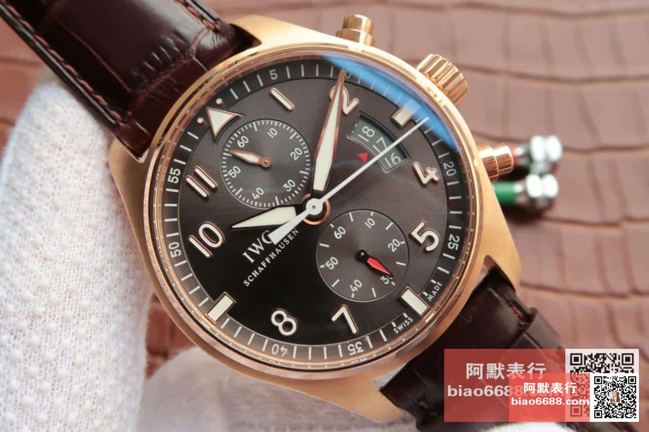 포르토피노 크로노그래프 로즈골드 브라운 다이얼 레더 스트랩 / ZF IW387802 / 43mm / 크기 43mm Cal.7750 무브먼트