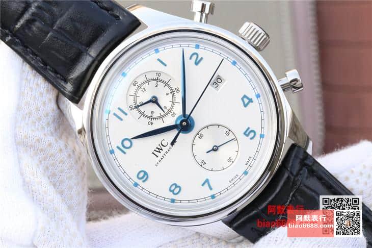 포르투기저 크로노그래프 클래식 화이트 다이얼 레더 스트랩 / YL IW390403 / 42mm / 크기 42mm 두께 14.5mm Cal.89361 무브