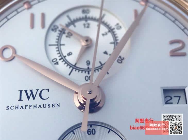 포르투기저 크로노그래프 클래식 로즈골드 화이트 다이얼 레더 스트랩 / YL IW390403 / 42mm / 크기 42mm 두께 14.5mm Cal.89361 무브