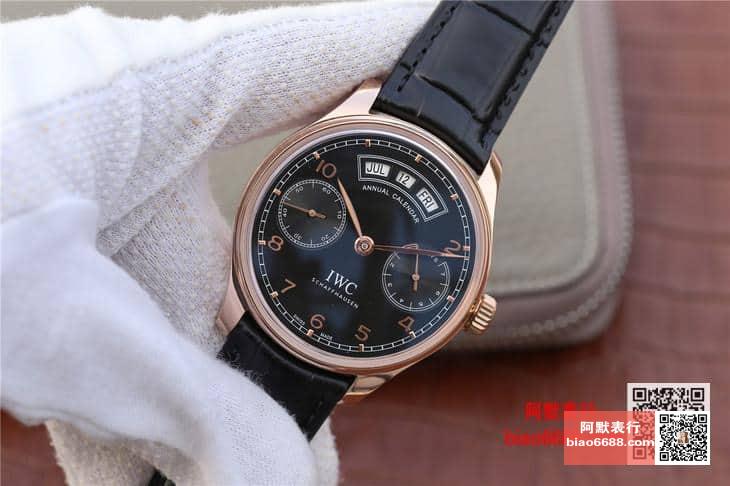 포르투기저 애뉴얼 캘린더 로즈골드 블랙 다이얼 레더 스트랩 / YL IW503504 / 42mm / Cal.52850 무브먼트