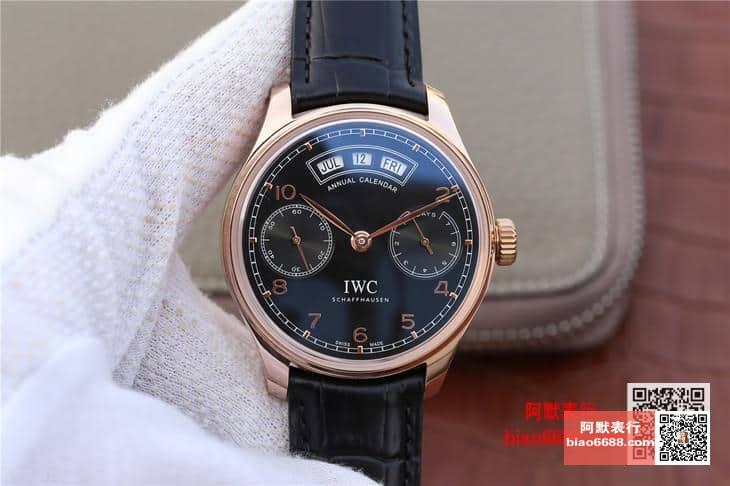 포르투기저 애뉴얼 캘린더 로즈골드 블랙 다이얼 레더 스트랩 / YL IW503504 / 42mm / Cal.52850 무브먼트