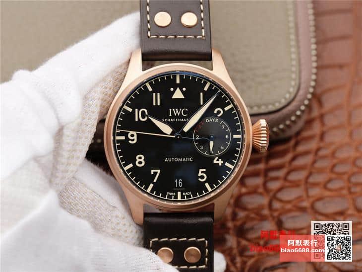 빅 파일럿 오토매틱 헤리티지 로즈골드 블랙 다이얼 레더 스트랩 / YL IW501004 / 46mm / 크기 46mm , cal.52850 무브먼트