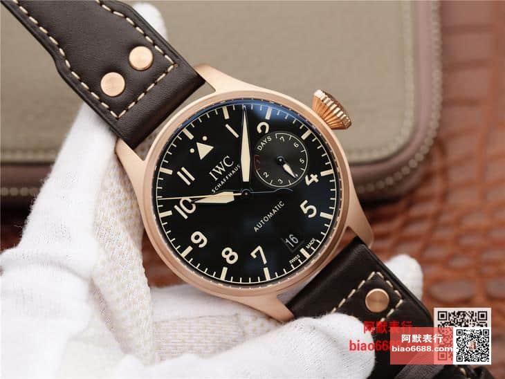빅 파일럿 오토매틱 헤리티지 로즈골드 블랙 다이얼 레더 스트랩 / YL IW501004 / 46mm / 크기 46mm , cal.52850 무브먼트