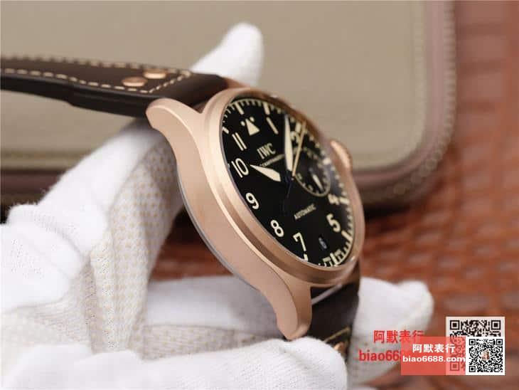 빅 파일럿 오토매틱 헤리티지 로즈골드 블랙 다이얼 레더 스트랩 / YL IW501004 / 46mm / 크기 46mm , cal.52850 무브먼트
