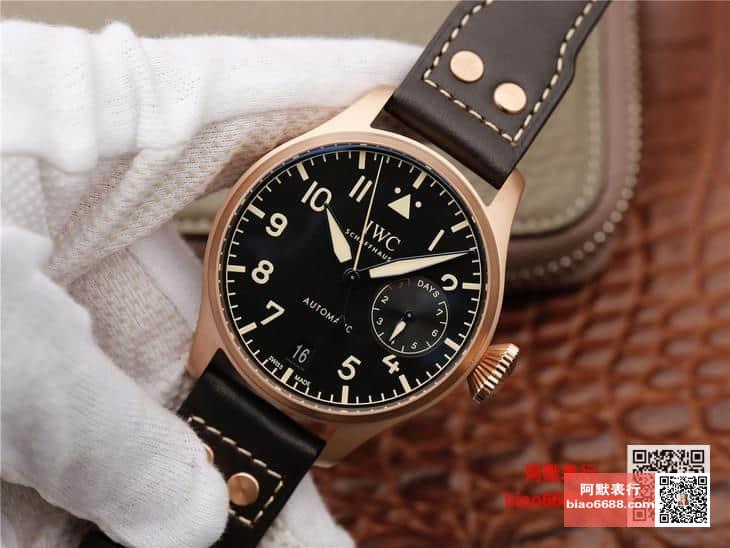 빅 파일럿 오토매틱 헤리티지 로즈골드 블랙 다이얼 레더 스트랩 / YL IW501004 / 46mm / 크기 46mm , cal.52850 무브먼트